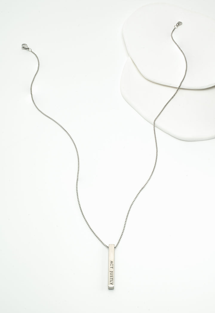 Justice Stainless Bar Necklace