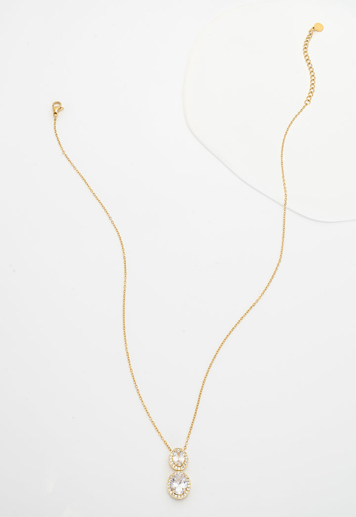 Divine Connection Gold and Zircon Necklace