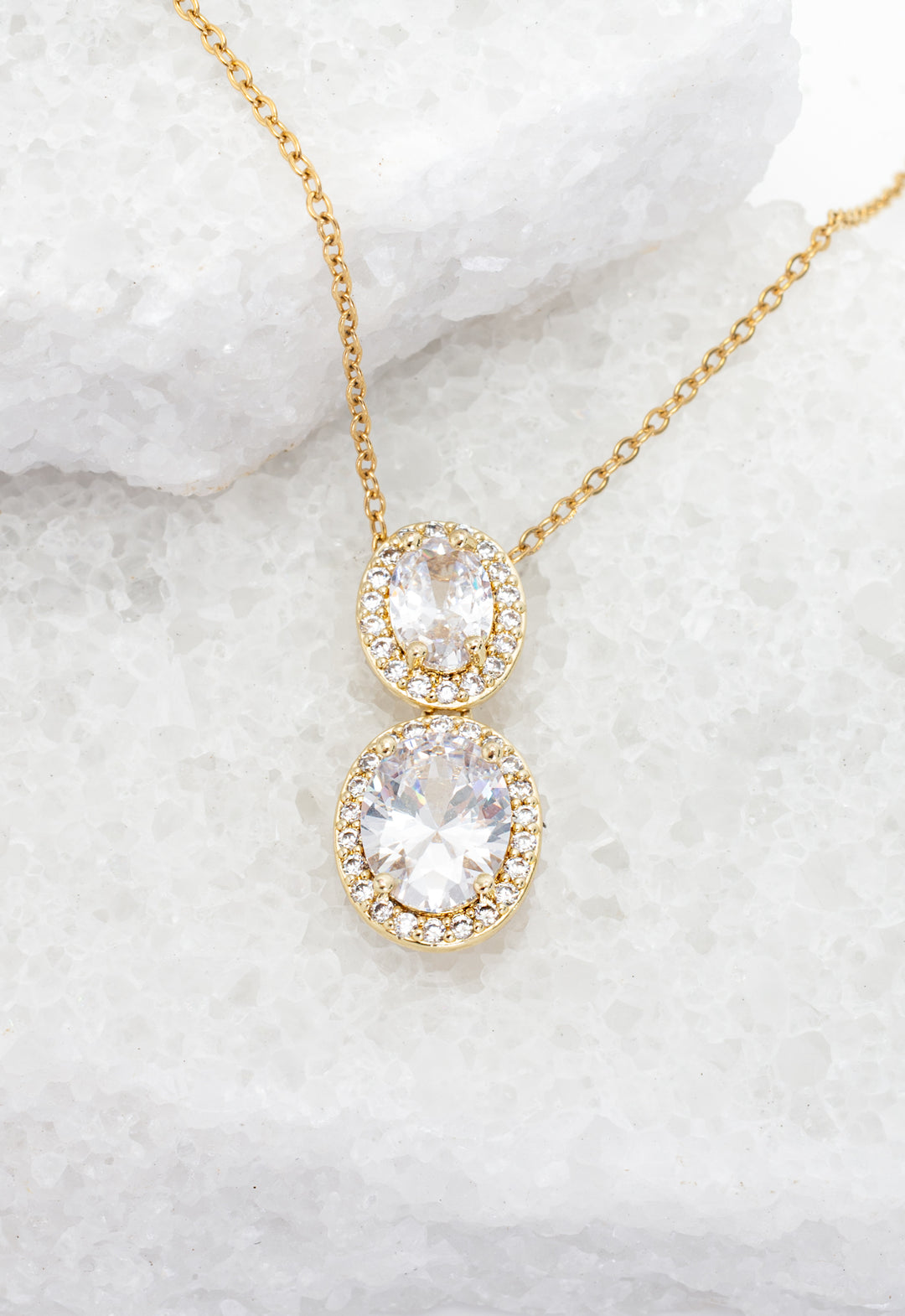 Divine Connection Gold and Zircon Necklace