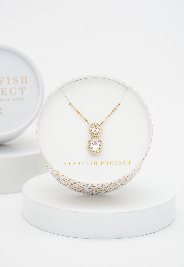 Divine Connection Gold and Zircon Necklace