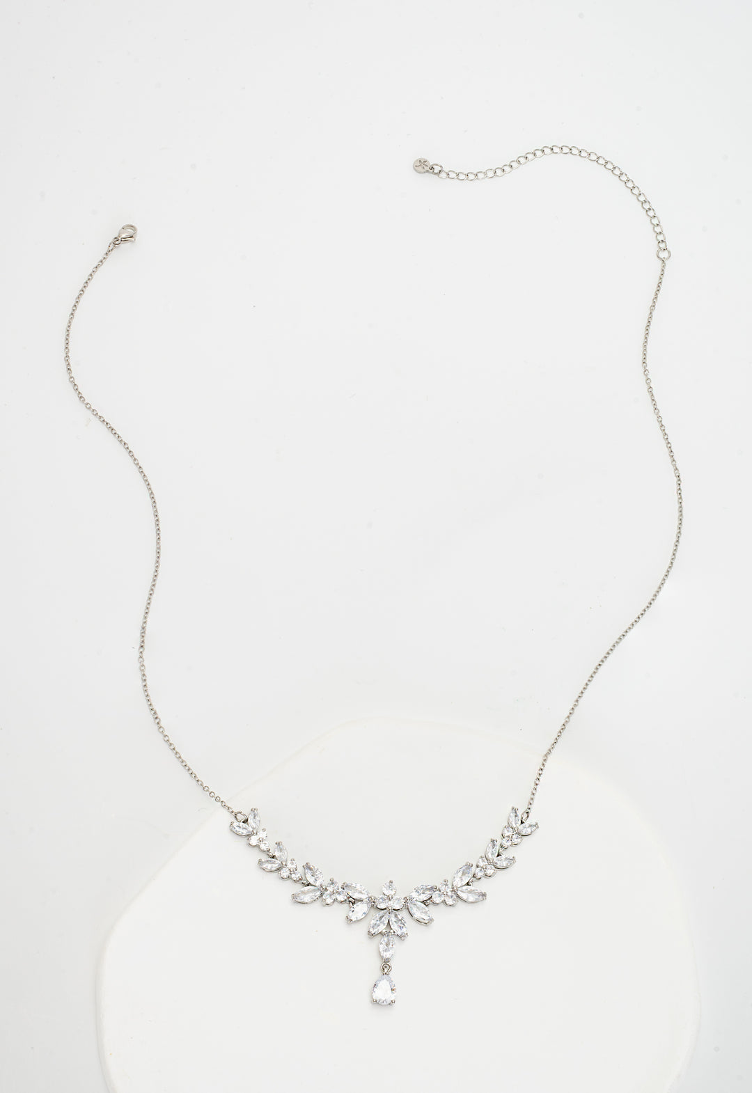 Platinum Chandelier Zircon Necklace