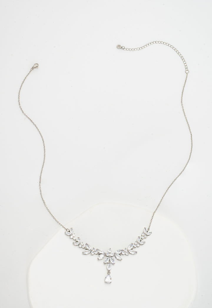Platinum Chandelier Zircon Necklace