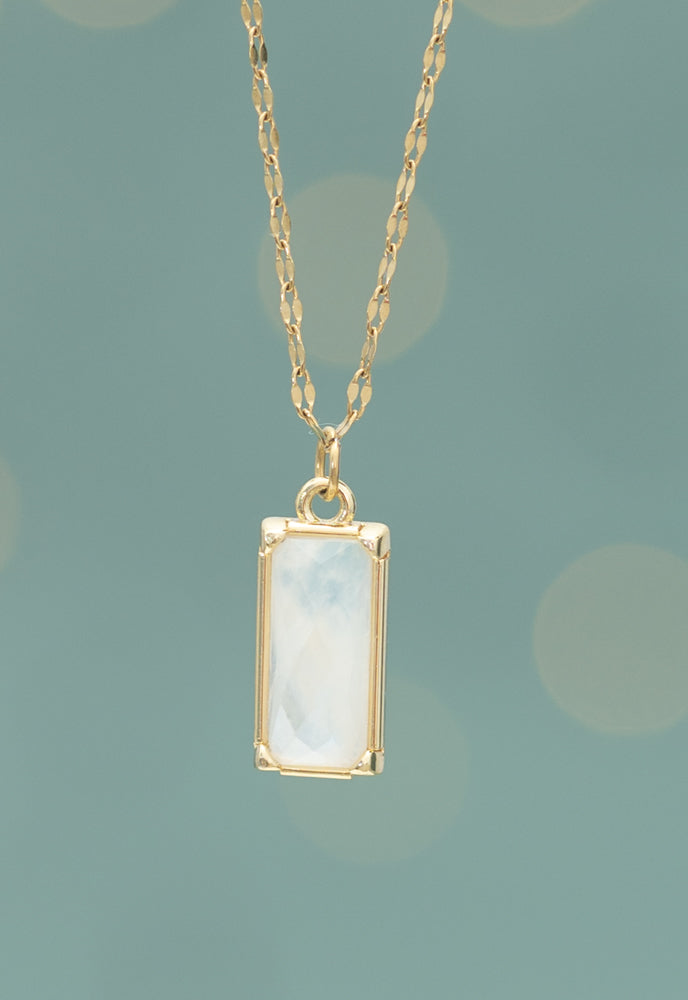 Moonlit Grace Necklace in Gold & Moonstone