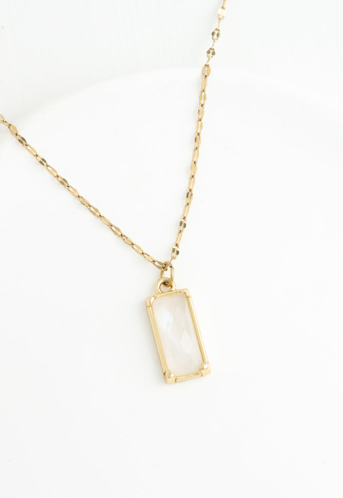 Moonlit Grace Necklace in Gold & Moonstone