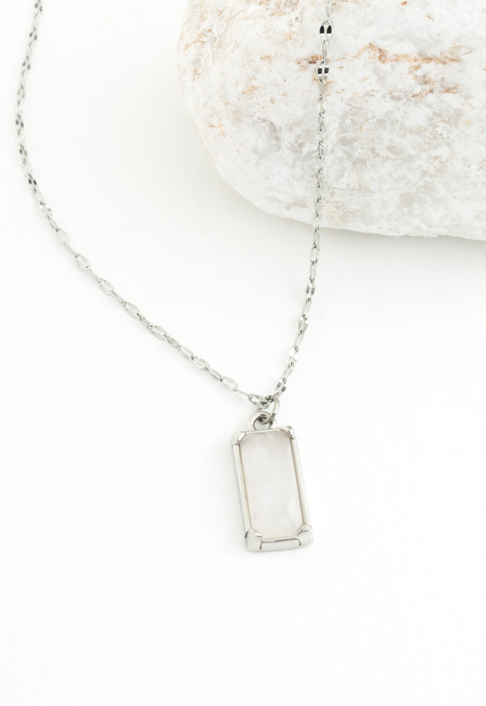 Moonlit Grace Necklace in Silver & Moonstone