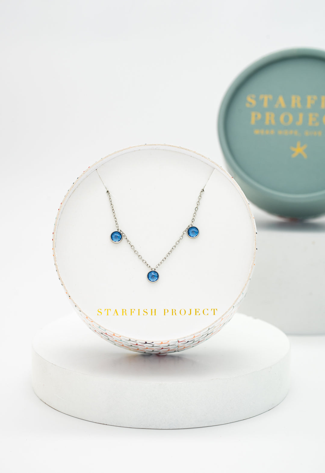 Guiding Lights Necklace in Silver & Blue