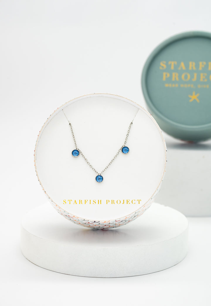 Guiding Lights Necklace in Silver & Blue