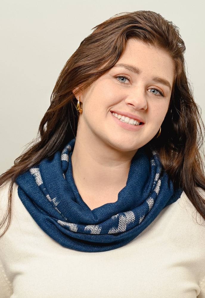 Reflections of Indigo Tassel Scarf