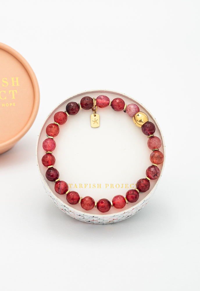 Song Song Beaded Bracelet in Red
