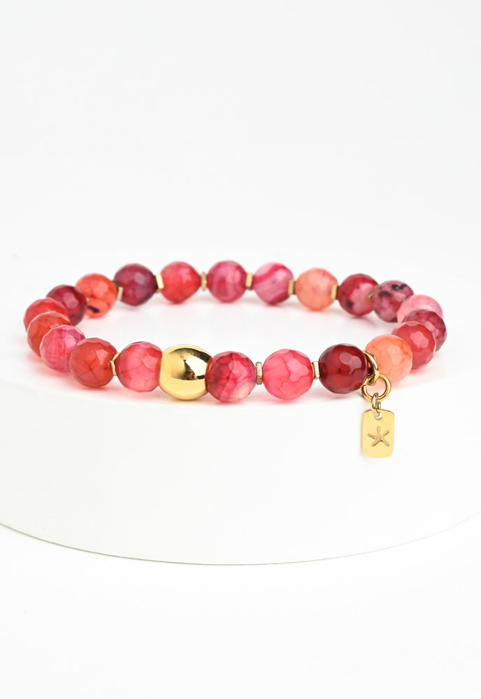 Song Song Beaded Bracelet in Red