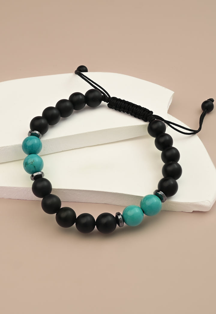 5 & 2 Teal/Black Unisex Bracelet