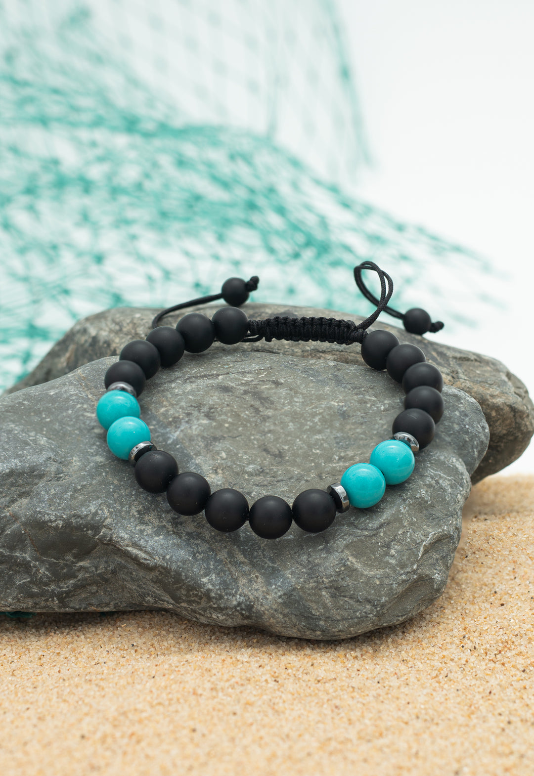 5 & 2 Teal/Black Unisex Bracelet