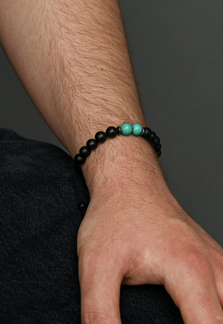 5 & 2 Teal/Black Unisex Bracelet