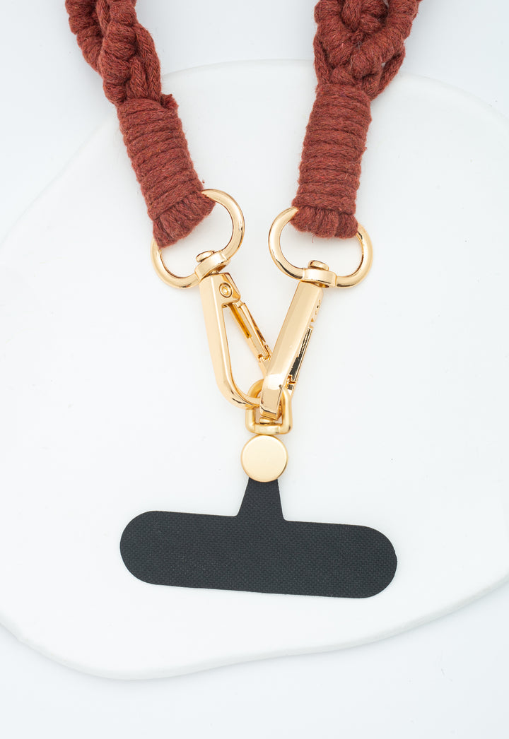 Wear Hope Macramé Crossbody Strap in Terra Cotta