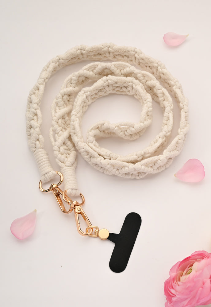 Wear Hope Macramé Crossbody Strap in Natural