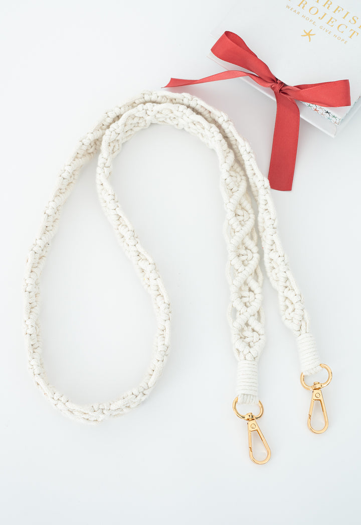 Wear Hope Macramé Crossbody Strap in Natural