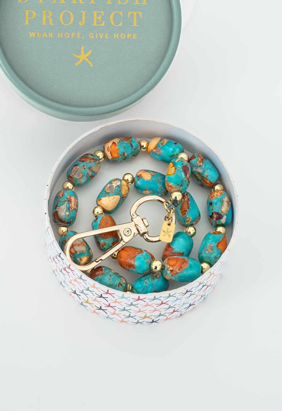 Sierra Bloom Turquoise Emperor Stone Beaded Phone Wrist Strap