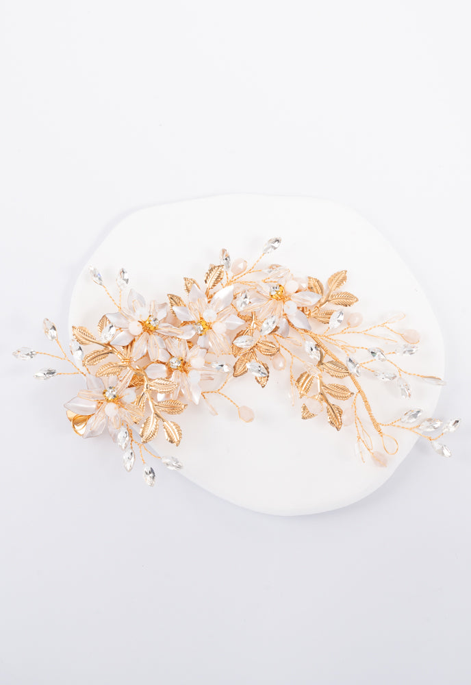 Magnolia Crystal and Zircon Hair Clip