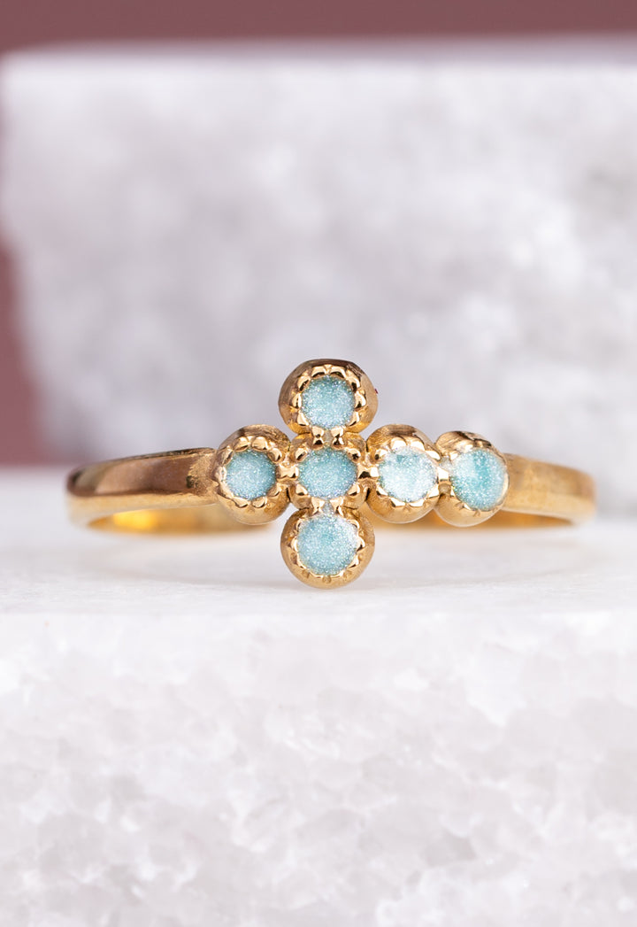 Tranquil Cross Ring in Mint