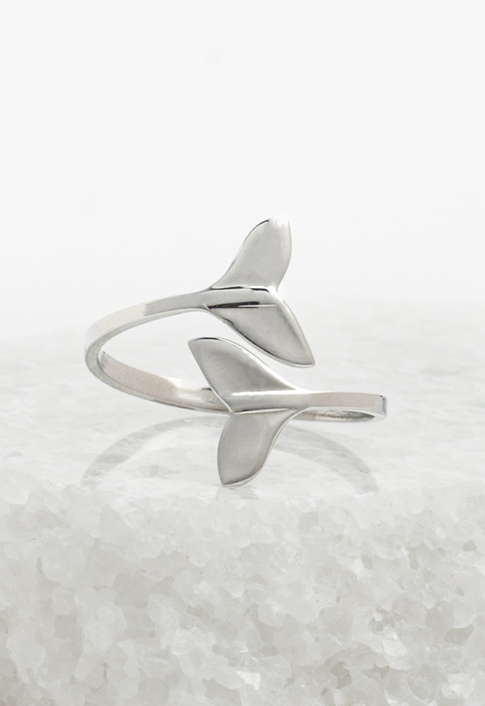 Whale Tale Wrap Ring in Silver