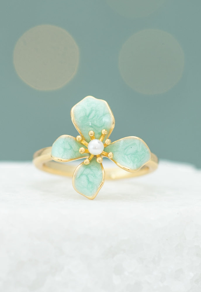 Hope in Bloom Ring in Mint