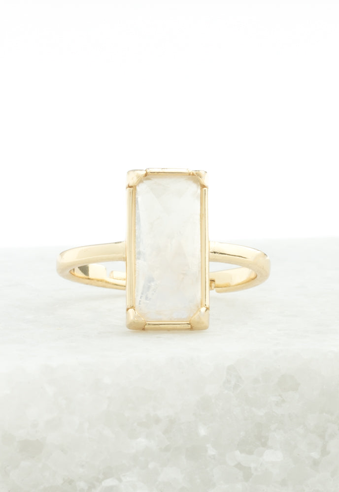 Moonlit Grace Ring in Gold & Moonstone