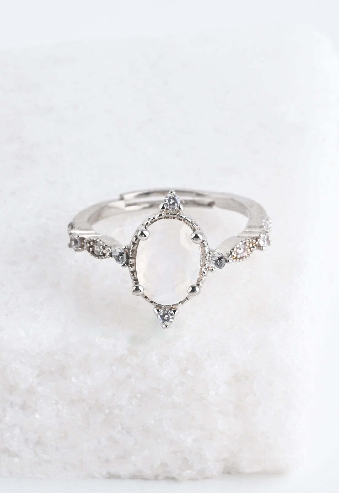Lunar Crest Moonstone Ring