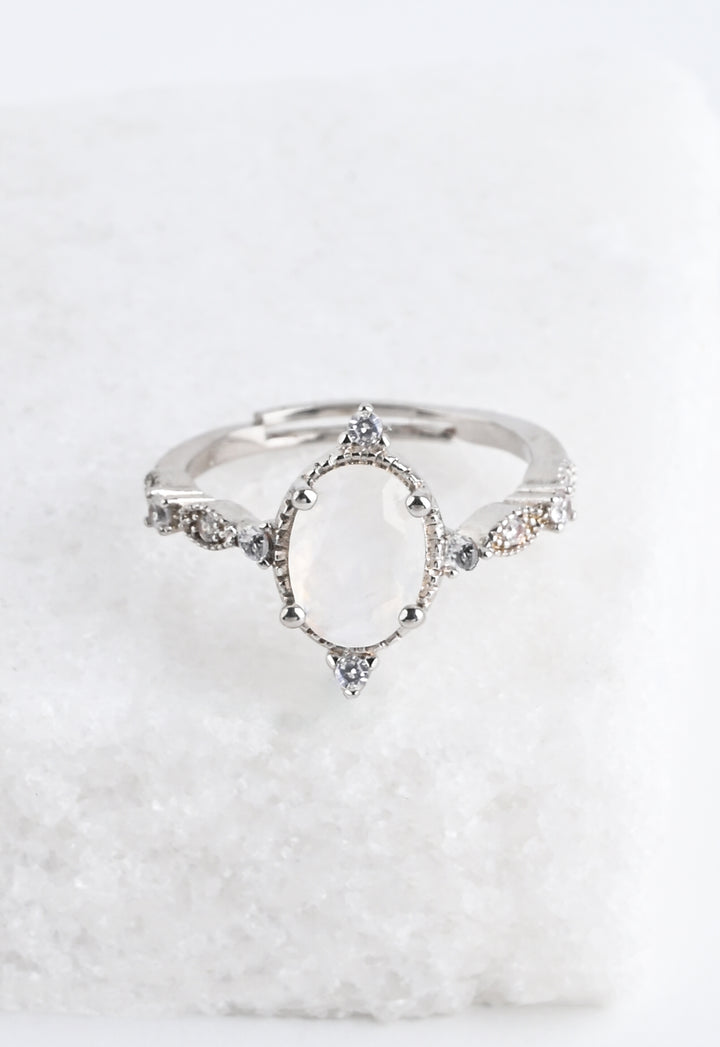 Lunar Crest Moonstone Ring