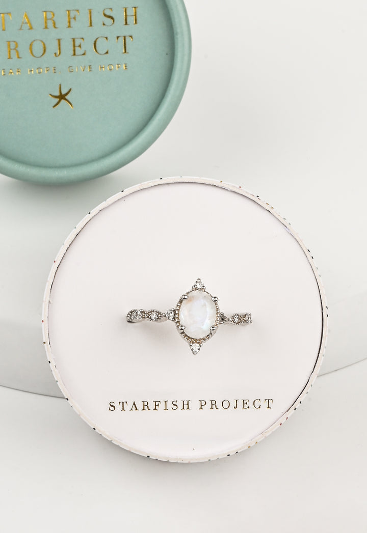 Lunar Crest Moonstone Ring