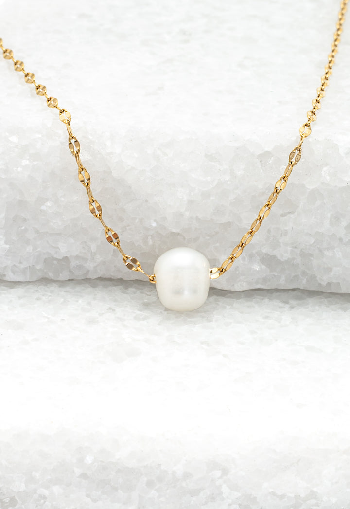 Annie Gold Pearl Necklace
