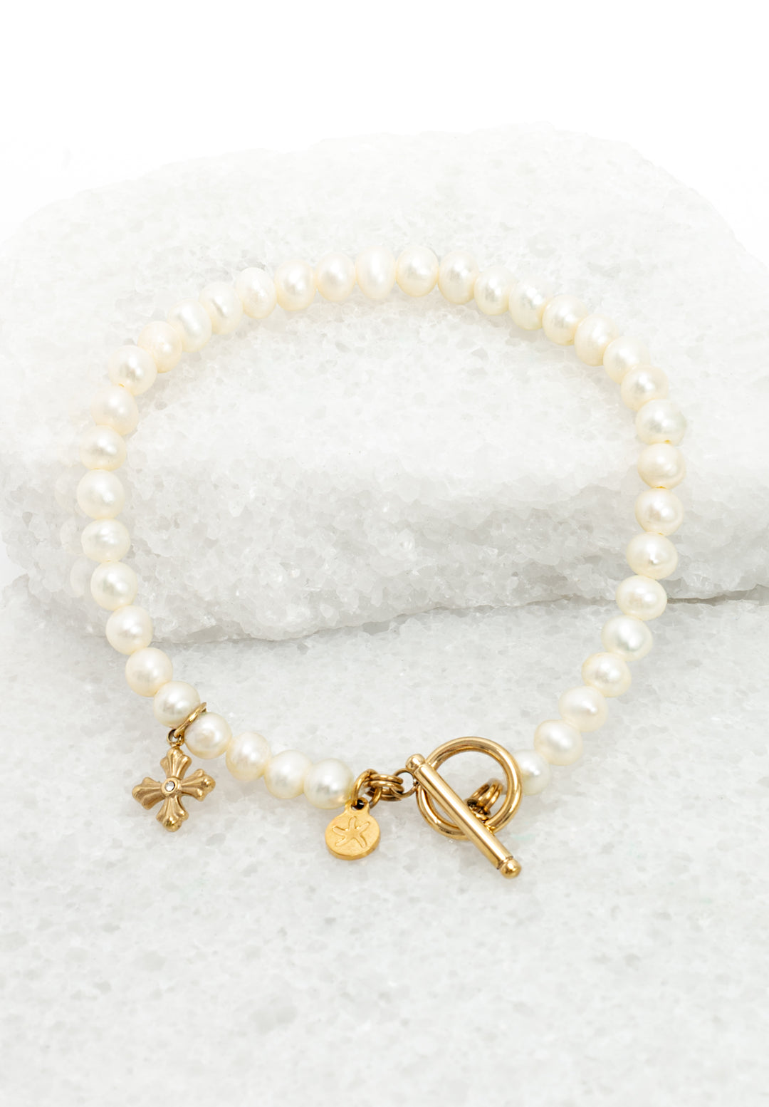 Cultured Cross Pearl Bracelet