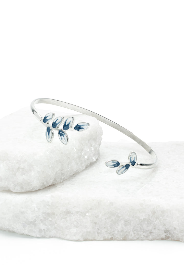 Hope Grows Cuff in Silver & Blue