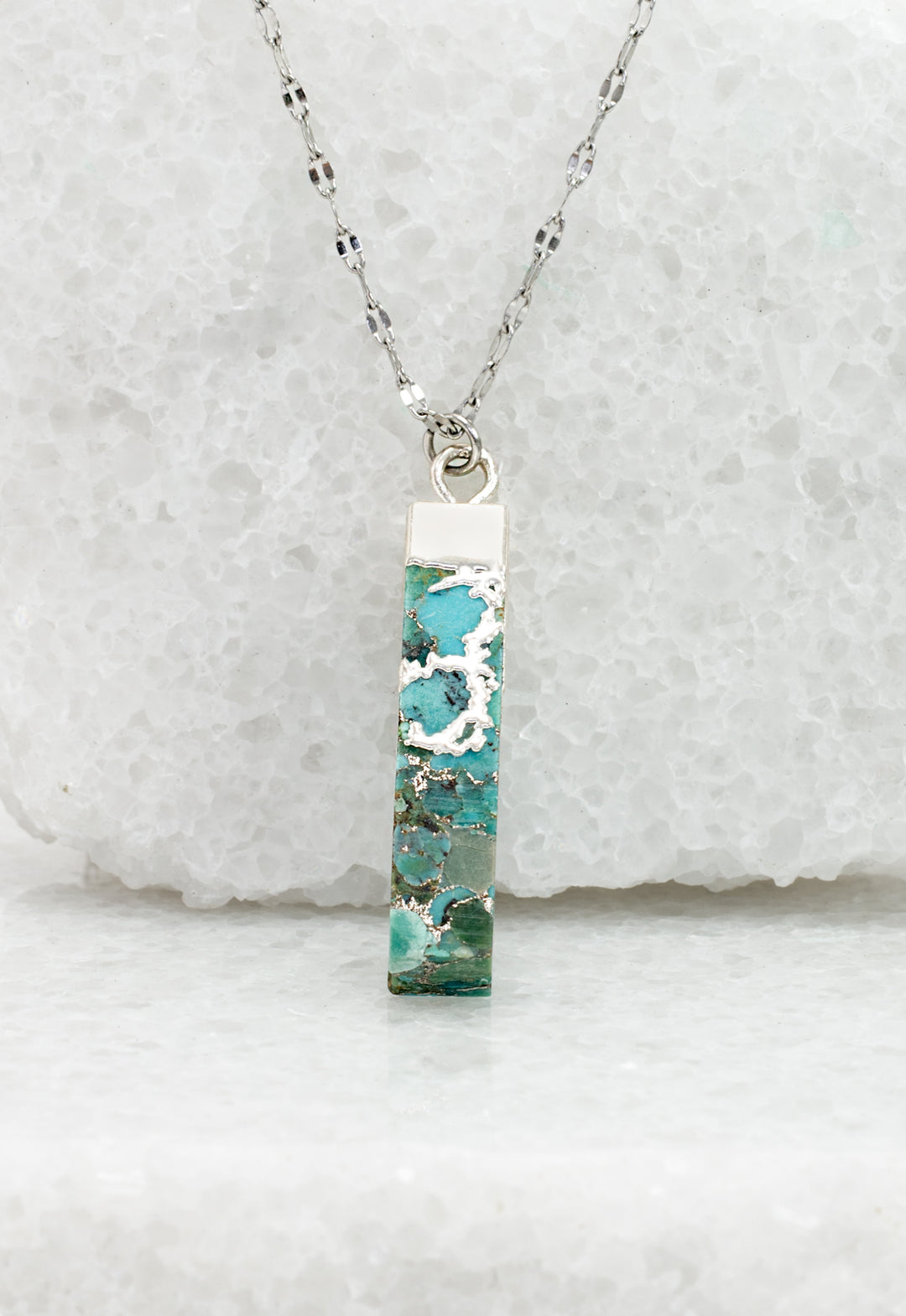 Brayden Turquoise Necklace in Silver
