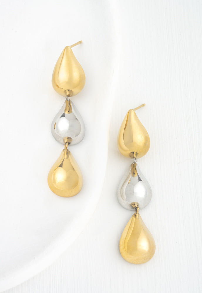 Fresh Beginnings Mixed Metal Drop Earrings