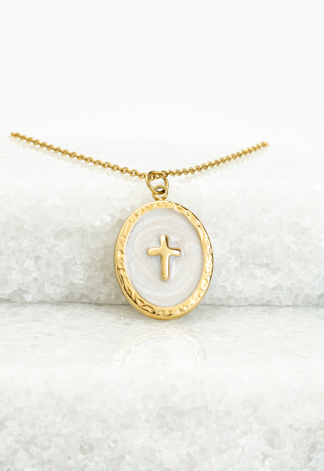 Shine Bright Cross Pendant in Ivory