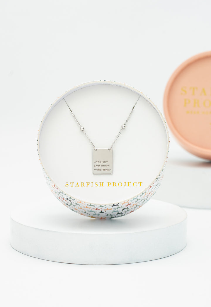 Act Justly Necklace in Sterling Silver