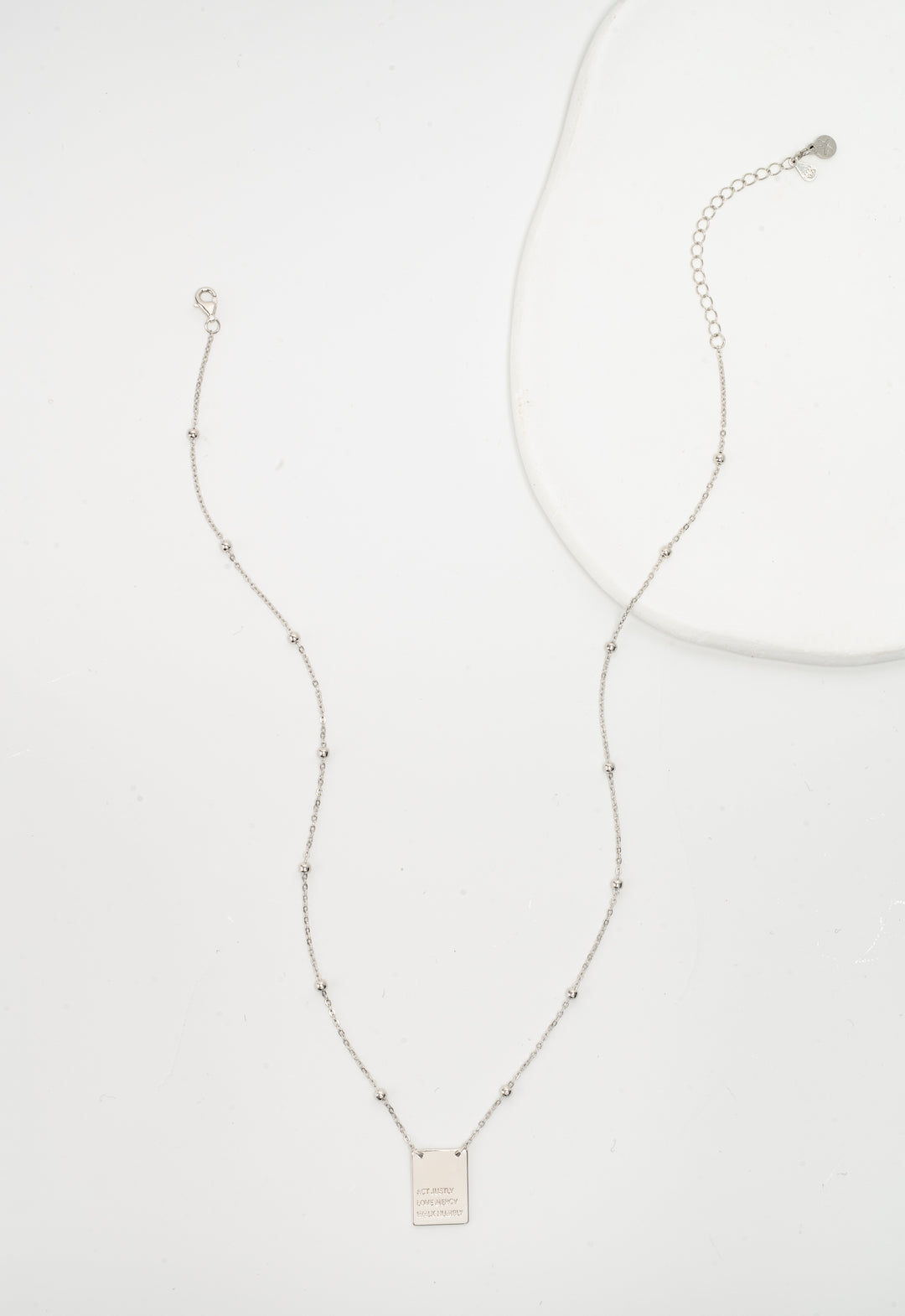 Act Justly Necklace in Sterling Silver