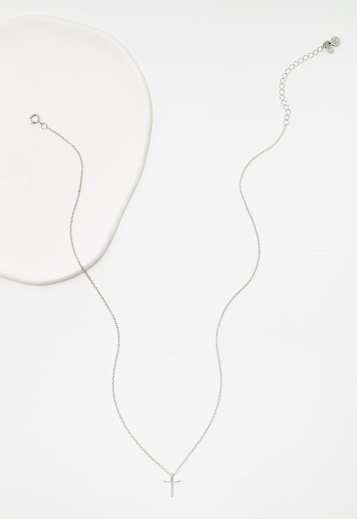 Faithful Sterling Silver Classic Cross Necklace
