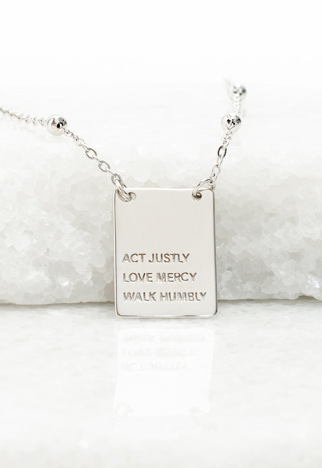 Act Justly Necklace in Sterling Silver