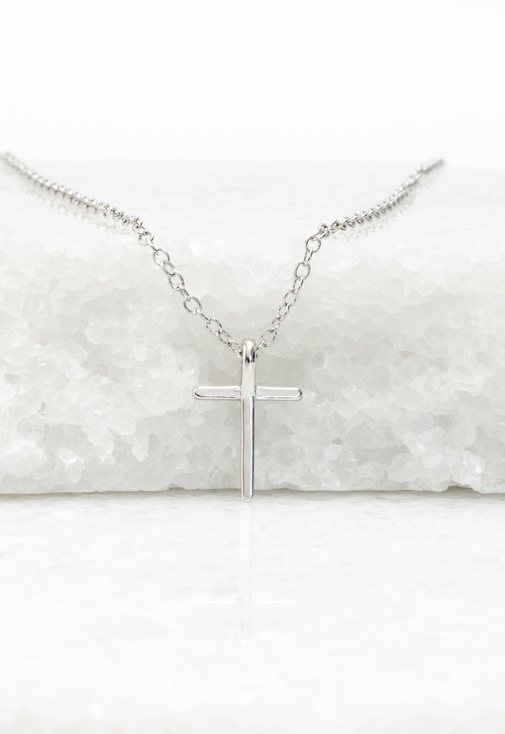 Faithful Sterling Silver Classic Cross Necklace