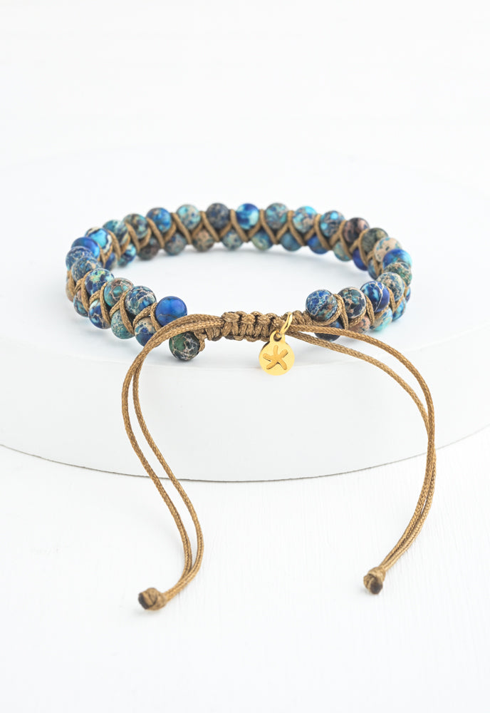 Wear Blue Handwoven Beaded Bracelet