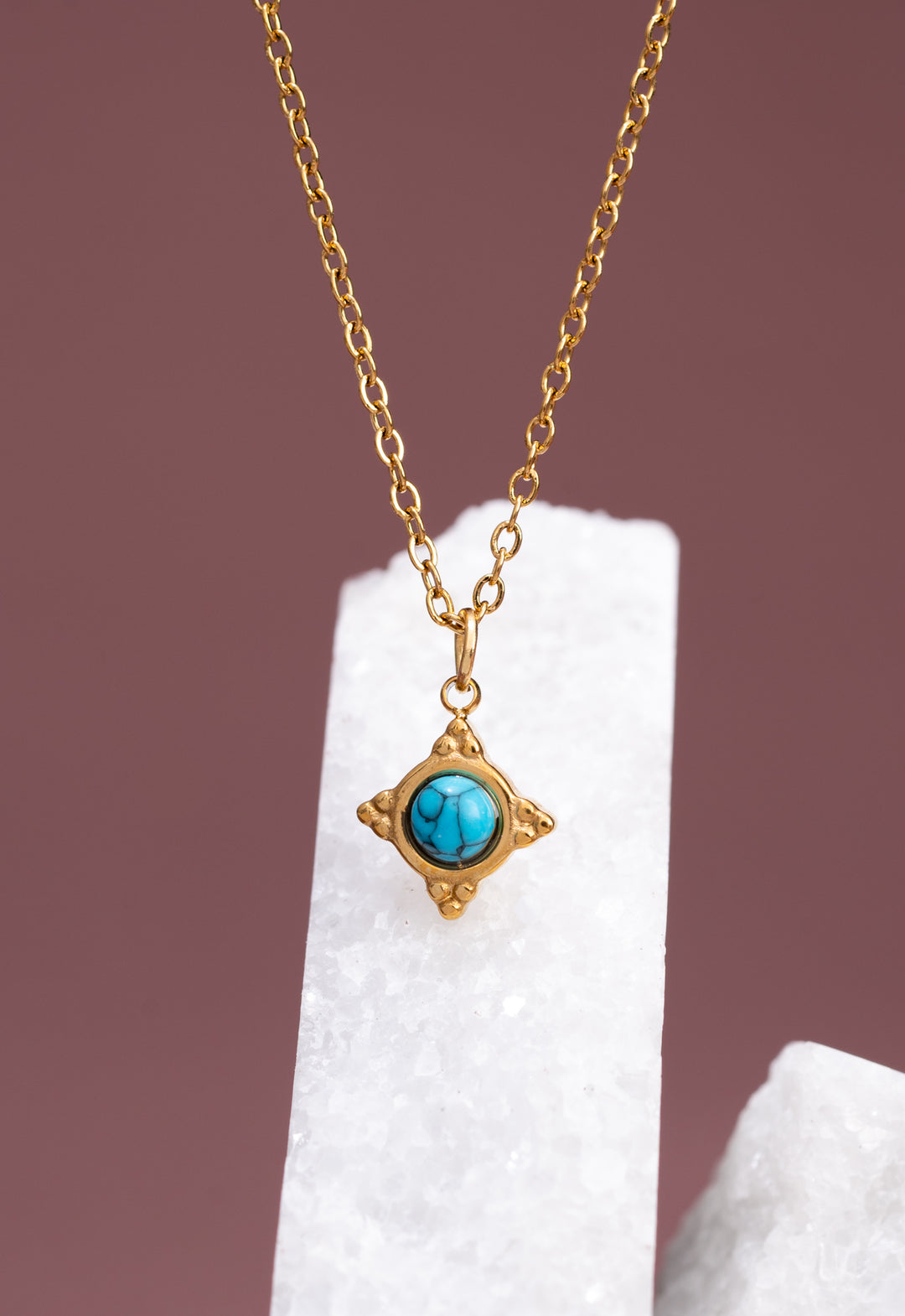 Turquoise Compass Rose Necklace