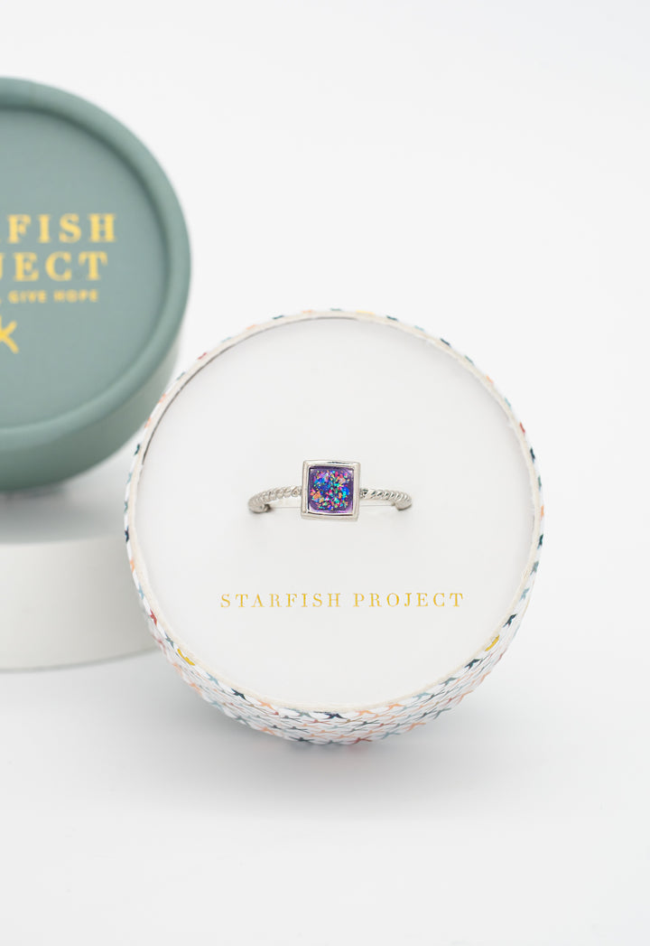 Bright Ring in Glistening Lilac & Silver