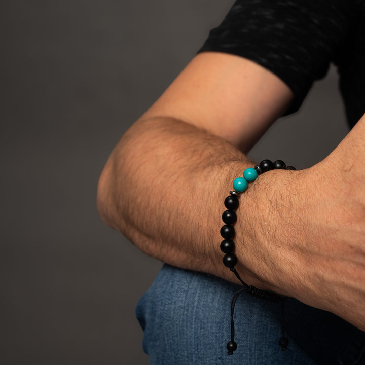 5 & 2 Teal/Black Unisex Bracelet