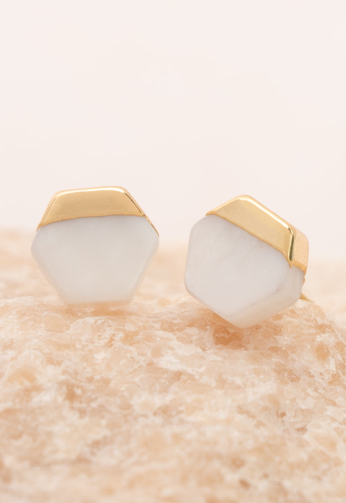 Honeycomb Mother of Pearl Studs