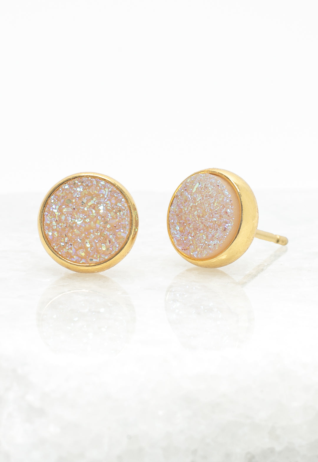 Brittany White Agate Stud Earrings