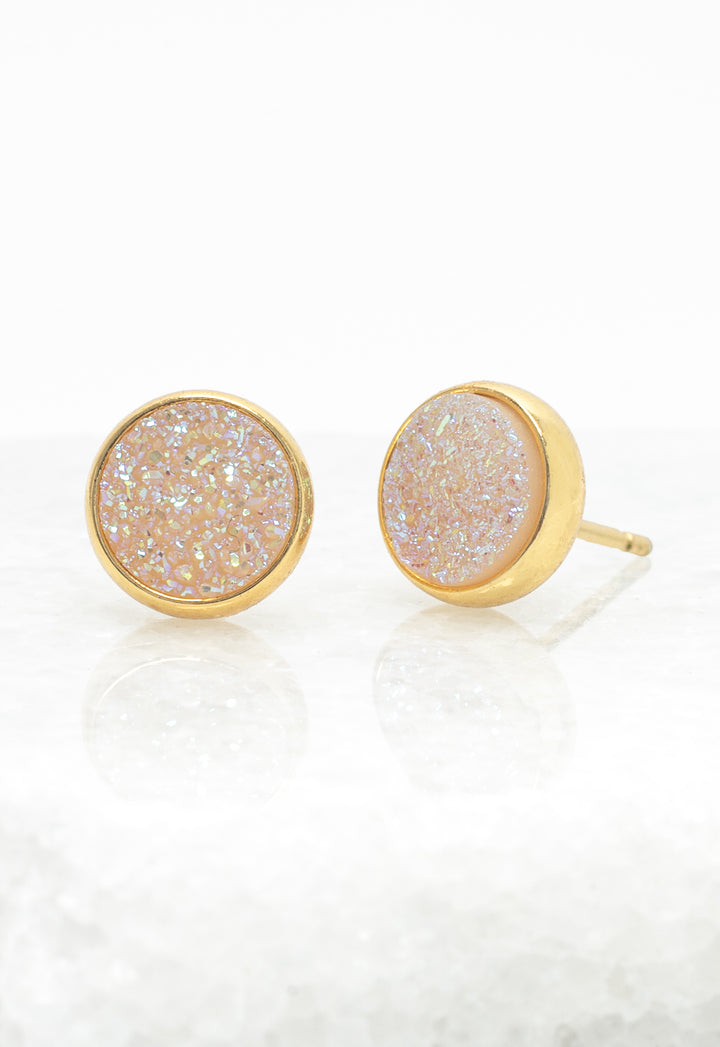Brittany White Agate Stud Earrings