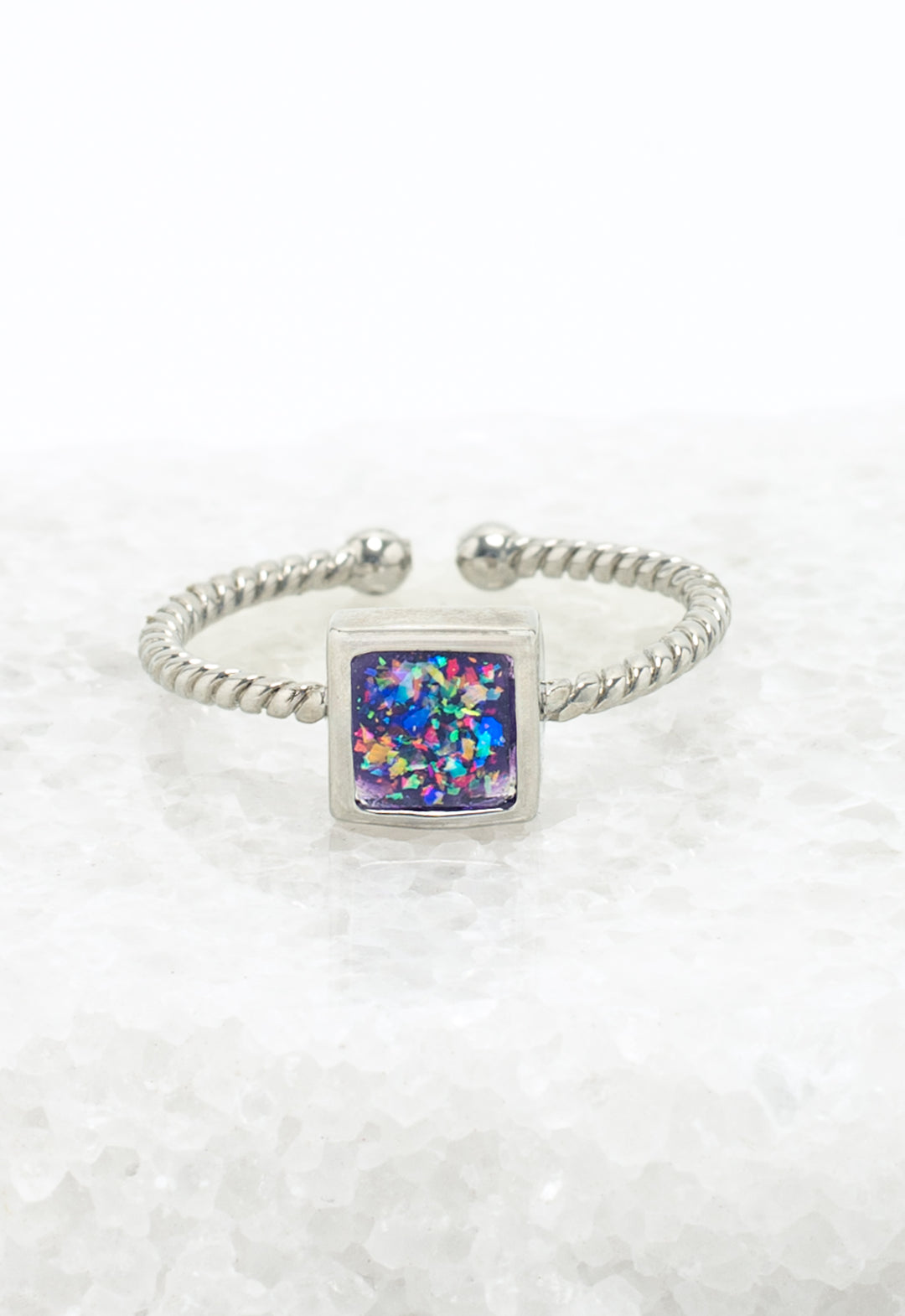 Bright Ring in Glistening Lilac & Silver