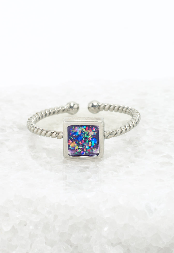 Bright Ring in Glistening Lilac & Silver