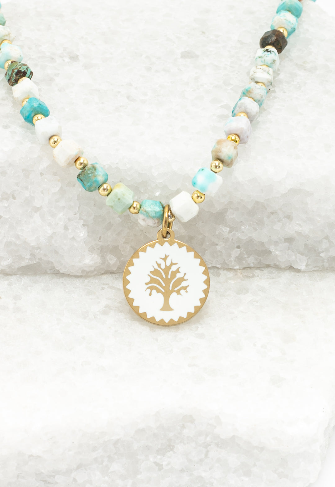 Strong Oak Turquoise Beaded Necklace